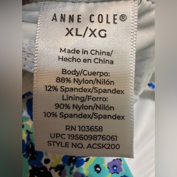 Anne Cole Adjustable Tankini Top Blue Ditsy Floral Print NWT - Picture 6 of 6
